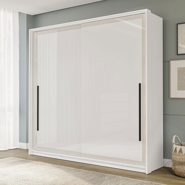 Guarda-Roupa Casal Valência 2 Portas 2 Gavetas Branco - Politorno