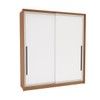Guarda-Roupa Casal Valência 2 Portas 2 Gavetas Freijó/Branco - Politorno
