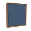 Guarda-Roupa Casal Valência 2 Portas 2 Gavetas Freijó/Azul - Politorno