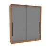 Guarda-Roupa Casal Valência 2 Portas 2 Gavetas Freijó/Cinza - Politorno