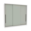 Guarda-Roupa Casal Valência 3 Portas 4 Gavetas Branco/Verde - Politorno