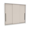Guarda-Roupa Casal Valência 3 Portas 4 Gavetas Branco/Creme - Politorno
