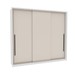 Guarda-Roupa Casal Valência 3 Portas 4 Gavetas Branco/Creme - Politorno