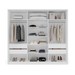 Guarda-Roupa Casal Valência 3 Portas 4 Gavetas Branco/Cinza - Politorno