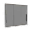 Guarda-Roupa Casal Valência 3 Portas 4 Gavetas Branco/Cinza - Politorno
