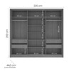 Guarda-Roupa Casal Valência 3 Portas 4 Gavetas Branco/Cinza - Politorno