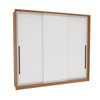 Guarda-Roupa Casal Valência 3 Portas 4 Gavetas Freijó/Branco - Politorno