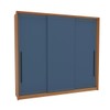 Guarda-Roupa Casal Valência 3 Portas 4 Gavetas Freijó/Azul - Politorno