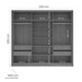 Guarda-Roupa Casal Valência 3 Portas 4 Gavetas Freijó/Cinza - Politorno
