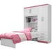 Guarda-Roupa Solteiro Dream 4 Portas 3 Gavetas Branco/Pink - pnr Móveis