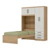 Guarda-Roupa Solteiro Dream 4 Portas 3 Gavetas Castanho/Off White - pnr Móveis