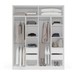 Guarda-Roupa Casal Valência 4 Portas 4 Gavetas com Espelho Branco/Verde - Politorno