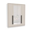 Guarda-Roupa Casal Valência 4 Portas 4 Gavetas com Espelho Branco/Creme - Politorno
