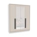 Guarda-Roupa Casal Valência 4 Portas 4 Gavetas com Espelho Branco/Creme - Politorno