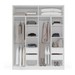 Guarda-Roupa Casal Valência 4 Portas 4 Gavetas com Espelho Branco/Cinza - Politorno