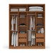 Guarda-Roupa Casal Valência 4 Portas 4 Gavetas com Espelho Freijó/Branco - Politorno