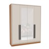 Guarda-Roupa Casal Valência 4 Portas 4 Gavetas com Espelho Freijó/Creme - Politorno