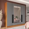 Guarda-Roupa Casal Valência 4 Portas 4 Gavetas com Espelho Freijó/Cinza - Politorno