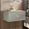 Mesa de Cabeceira Suspensa Strass 2 Gavetas Off White - Olivar Móveis