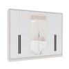 Guarda-Roupa Valência 6 Portas 4 Gavetas com Espelho Branco - Politorno