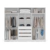 Guarda-Roupa Valência 6 Portas 4 Gavetas com Espelho Branco/Creme - Politorno