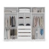 Guarda-Roupa Valência 6 Portas 4 Gavetas com Espelho Branco/Cinza - Politorno
