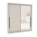 Guarda-Roupa Casal Valência 2 Portas 2 Gavetas com Espelho Branco/Creme - Politorno