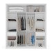 Guarda-Roupa Casal Valência 2 Portas 2 Gavetas com Espelho Branco/Cinza - Politorno