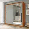 Guarda-Roupa Casal Valência 2 Portas 2 Gavetas com Espelho Freijó/Verde - Politorno