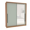 Guarda-Roupa Casal Valência 2 Portas 2 Gavetas com Espelho Freijó/Verde - Politorno