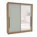 Guarda-Roupa Casal Valência 2 Portas 2 Gavetas com Espelho Freijó/Verde - Politorno