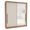 Guarda-Roupa Casal Valência 2 Portas 2 Gavetas com Espelho Freijó/Creme - Politorno