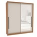 Guarda-Roupa Casal Valência 2 Portas 2 Gavetas com Espelho Freijó/Creme - Politorno
