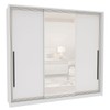 Guarda-Roupa Casal Valência 3 Portas 4 Gavetas com Espelho Branco - Politorno