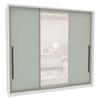 Guarda-Roupa Casal Valência 3 Portas 4 Gavetas com Espelho Branco/Verde - Politorno