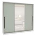 Guarda-Roupa Casal Valência 3 Portas 4 Gavetas com Espelho Branco/Verde - Politorno