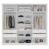 Guarda-Roupa Casal Valência 3 Portas 4 Gavetas com Espelho Branco/Creme - Politorno