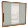 Guarda-Roupa Casal Valência 3 Portas 4 Gavetas com Espelho Freijó/Verde - Politorno