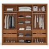 Guarda-Roupa Casal Valência 3 Portas 4 Gavetas com Espelho Freijó/Creme - Politorno