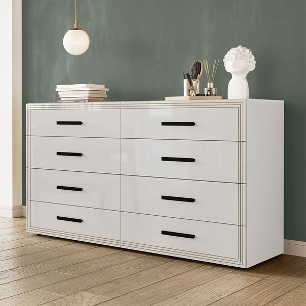 Cômoda Valência 8 Gavetas Branco - Politorno