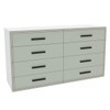 Cômoda Valência 8 Gavetas Branco/Verde - Politorno