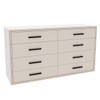 Cômoda Valência 8 Gavetas Branco/Creme - Politorno