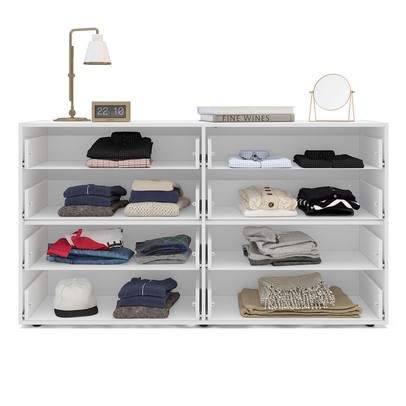 Cômoda Valência 8 Gavetas Branco/Creme - Politorno