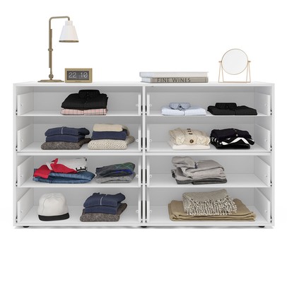 Cômoda Valência 8 Gavetas Branco/Cinza - Politorno