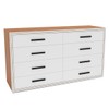 Cômoda Valência 8 Gavetas Freijó/Branco - Politorno