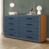 Cômoda Valência 8 Gavetas Freijó/Azul - Politorno