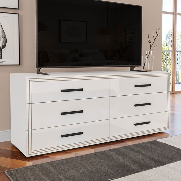 Cômoda Valência 6 Gavetas Branco - Politorno