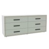 Cômoda Valência 6 Gavetas Branco/Verde - Politorno