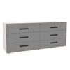 Cômoda Valência 6 Gavetas Branco/Cinza - Politorno