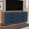 Cômoda Valência 6 Gavetas Freijó/Azul - Politorno